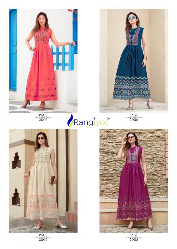 Rangjyot Charvi 2 Classic Wear Long Rayon Anarkali Kurti Collection